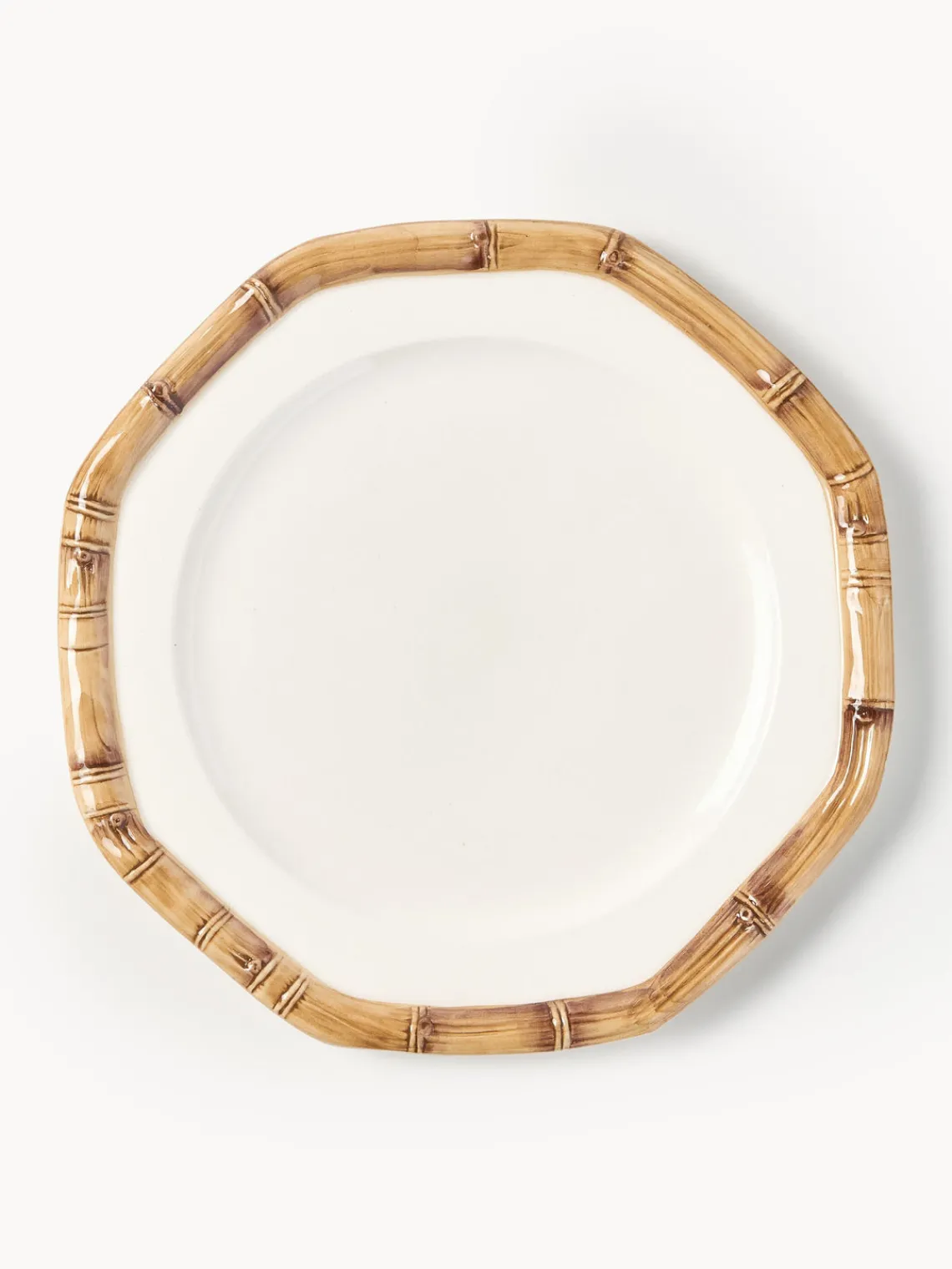 Les Ottomans Plato llano pintado a mano Bamboo