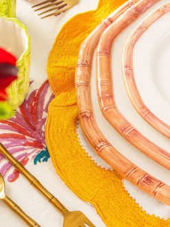 Les Ottomans Plato llano pintado a mano Bamboo^ Platos Llanos|Vajillas Completas