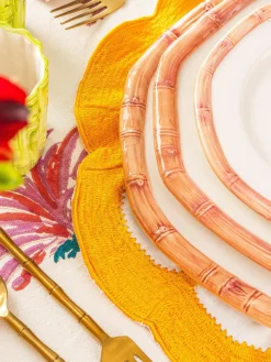 Les Ottomans Plato llano pintado a mano Bamboo^ Platos Llanos|Vajillas Completas