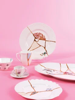 SELETTI Plato postre de porcelana Kintsugi^ Platos De Postre|Vajillas Completas