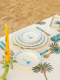 Les Ottomans Plato postre pintado a mano The Palms
