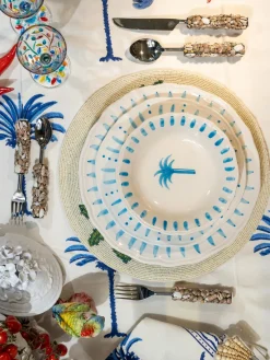 Les Ottomans Plato postre pintado a mano The Palms