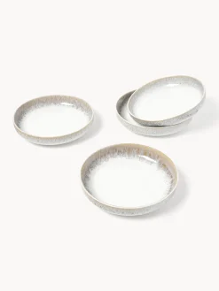 Westwing Collection Platos de pasta artesanales con esmalte reactivo Danza, 4 uds.