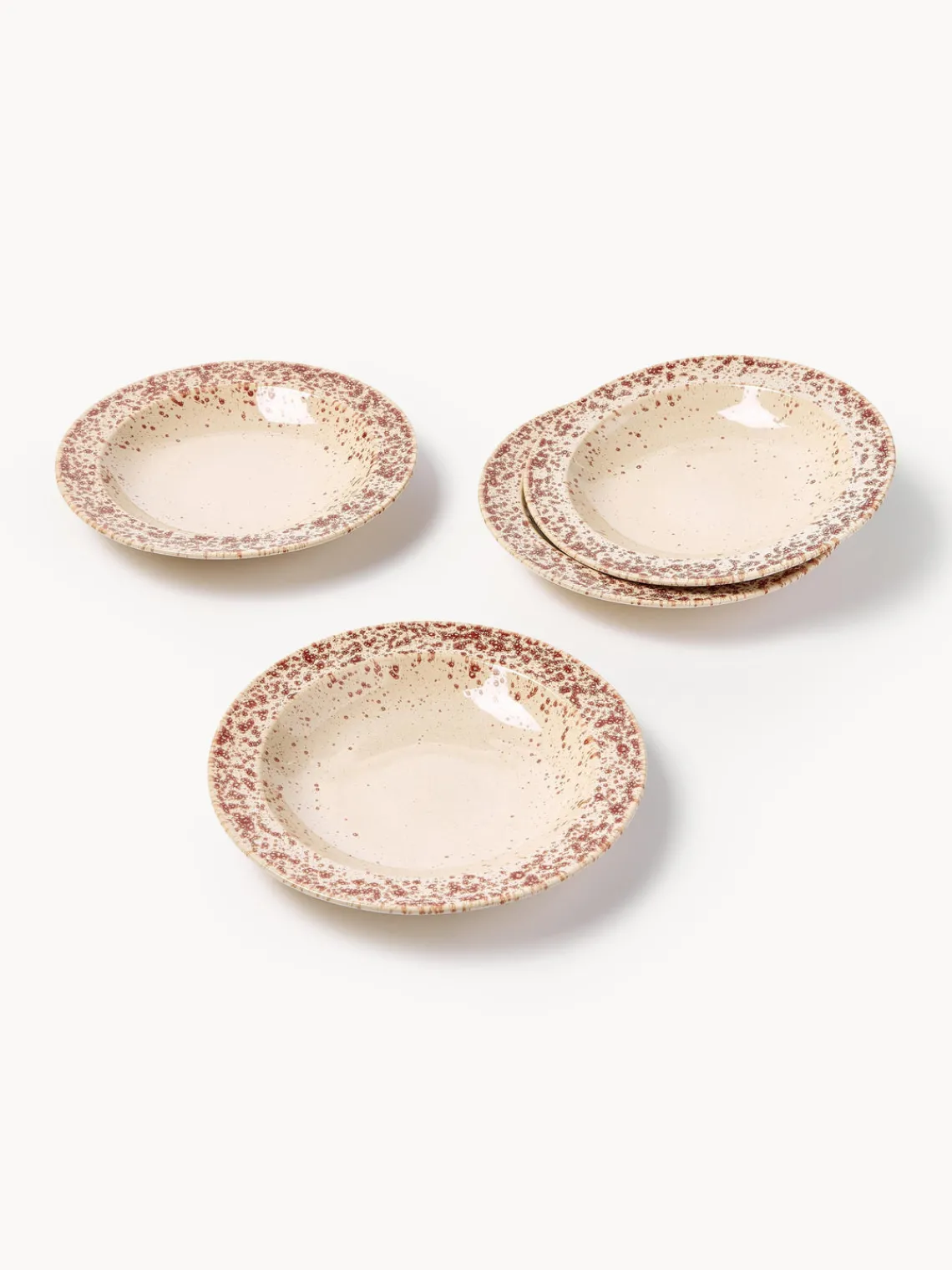 Westwing Collection Platos hondos artesanales Bernardo, 4 uds.^ Platos Hondos|Vajillas Completas