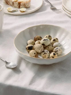 Westwing Collection Platos hondos de porcelana con relieves Sali, 2 uds.