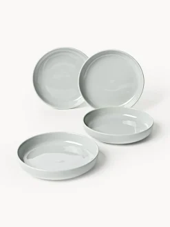 Westwing Collection Platos hondos de porcelana Nessa, 4 uds.^ Platos Hondos|Vajillas Completas