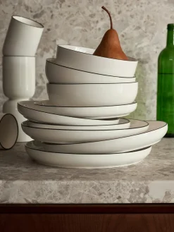 Westwing Collection Platos hondos pequeños de porcelana Facile (2 uds.)