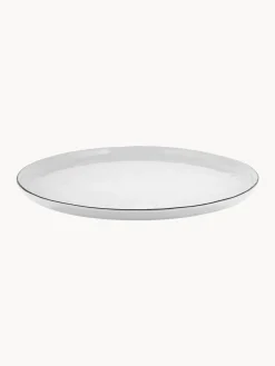 Broste Copenhagen Platos llanos artesanales de porcelana Salt, 4 uds.