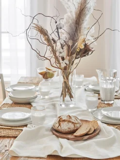 Broste Copenhagen Platos llanos artesanales de porcelana Salt, 4 uds.