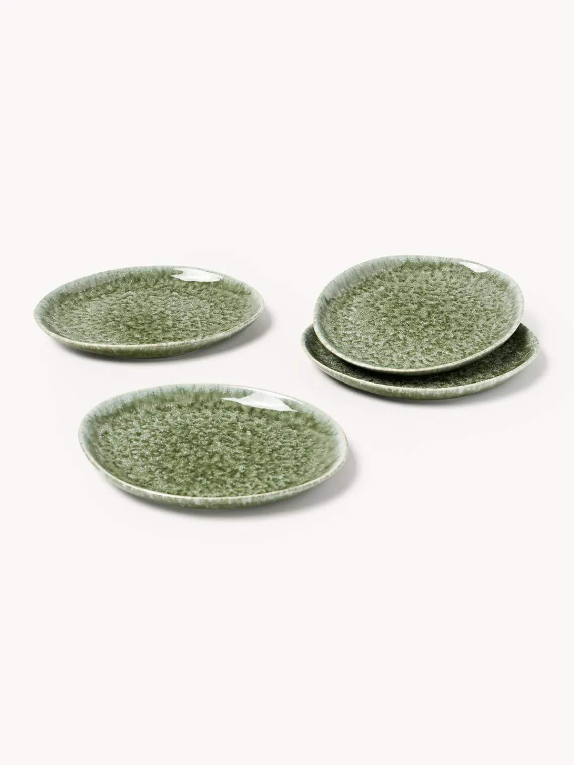 Westwing Collection Platos llanos artesanales con forma orgánica Macey, 4 uds.