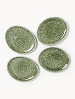 Westwing Collection Platos llanos artesanales con forma orgánica Macey, 4 uds.