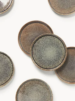 Westwing Collection Platos llanos artesanales con esmalte reactivo Danza, 4 uds.^ Platos Llanos|Vajillas Completas