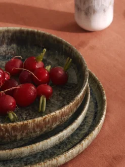 Westwing Collection Platos llanos artesanales con esmalte reactivo Danza, 4 uds.^ Platos Llanos|Vajillas Completas