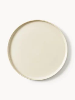 Westwing Collection Platos llanos artesanales Lowri, 4 uds.^ Platos Llanos|Vajillas Completas