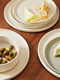 Westwing Collection Platos llanos artesanales Lowri, 4 uds.^ Platos Llanos|Vajillas Completas