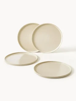 Westwing Collection Platos llanos artesanales Lowri, 4 uds.^ Platos Llanos|Vajillas Completas