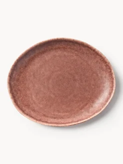 Westwing Collection Platos llanos artesanales de forma orgánica Macey, 4 uds.