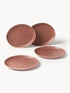 Westwing Collection Platos llanos artesanales de forma orgánica Macey, 4 uds.