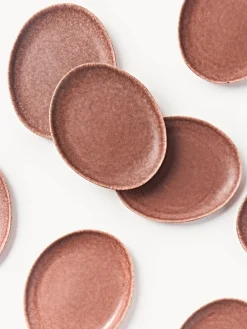 Westwing Collection Platos llanos artesanales de forma orgánica Macey, 4 uds.