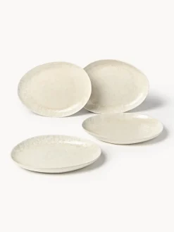 Westwing Collection Platos llanos artesanales de forma orgánica Macey, 4 uds.