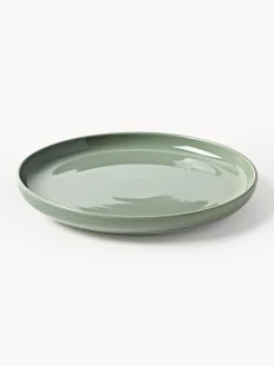 Westwing Collection Platos llanos de porcelana Nessa, 4 uds.