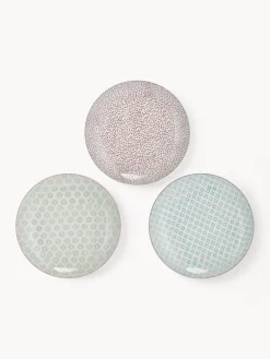 Bloomingville Platos llanos pintados a mano Patrizia, 3 uds.^ Platos Llanos|Vajillas Completas