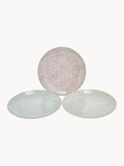 Bloomingville Platos llanos pintados a mano Patrizia, 3 uds.^ Platos Llanos|Vajillas Completas