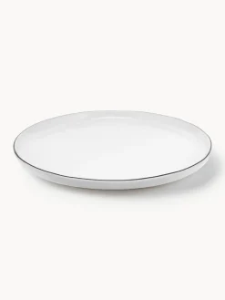 Broste Copenhagen Platos postre artesanales de porcelana Salt, 4 uds.