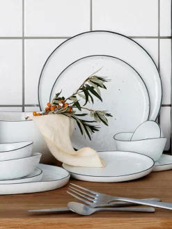 Broste Copenhagen Platos postre artesanales de porcelana Salt, 4 uds.