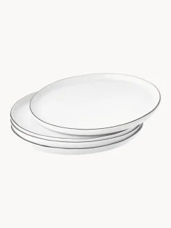 Broste Copenhagen Platos postre artesanales de porcelana Salt, 4 uds.