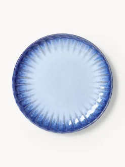 Westwing Collection Platos postre artesanales con esmalte reactivo Vinci, 4 uds.