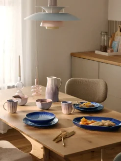 Westwing Collection Platos postre artesanales con esmalte reactivo Vinci, 4 uds.