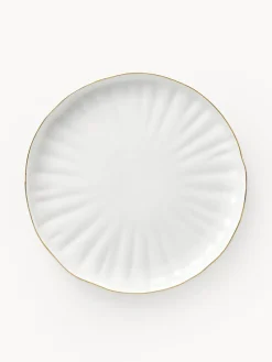 Westwing Collection Platos postre de porcelana con relieves Sali, 2 uds.^ Platos De Postre|Vajillas Completas