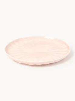 Westwing Collection Platos postre de porcelana con relieves Sali, 4 uds.