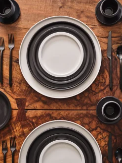 SERAX Platos postres de porcelana con esmalte reactivo Dune, 2 uds.