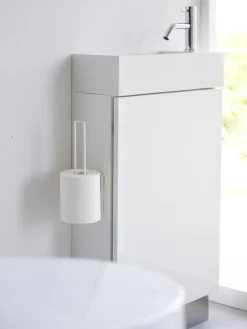 Yamazaki Portarrollos de pared con gancho adhesivo Tower^ Portarrollos|Jarrones