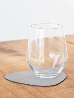 Lind DNA Posavasos asimétricos de cuero Curve, 4 uds.