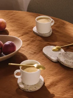 Westwing Collection Posavasos asimétricos de mármol Lio, 4 uds.