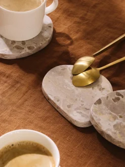 Westwing Collection Posavasos asimétricos de mármol Lio, 4 uds.