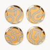 Jonathan Adler Posavasos de porcelana Eden con oro, 4 uds.