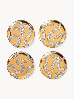 Jonathan Adler Posavasos de porcelana Eden con oro, 4 uds.