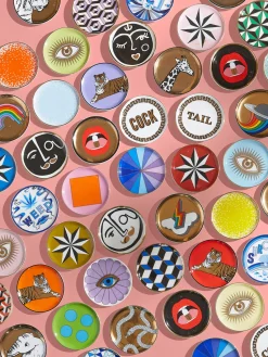 Jonathan Adler Posavasos de porcelana Eden con oro, 4 uds.