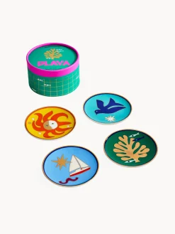 Jonathan Adler Posavasos de porcelana Playa, 4 uds.^ Posavasos|Vajillas Completas