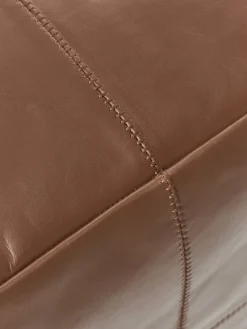 Westwing Collection Puf artesanal de cuero Raven