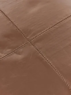 Westwing Collection Puf artesanal de cuero Raven