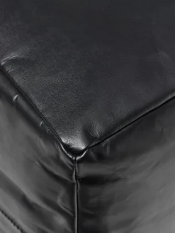 Westwing Collection Puf artesanal de cuero Raven^ Cojines Para Suelo Y Pufs|Mantas