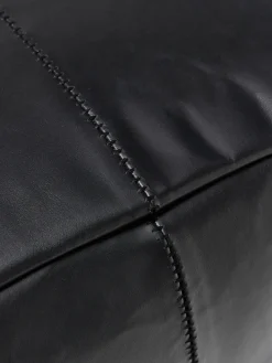 Westwing Collection Puf artesanal de cuero Raven^ Cojines Para Suelo Y Pufs|Mantas