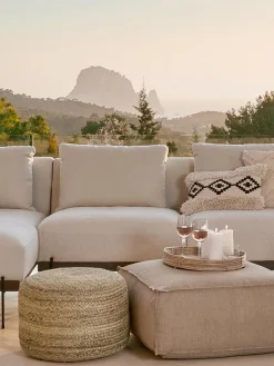 Westwing Collection Puf artesanal de yute Bono