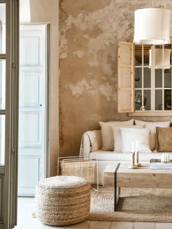 Westwing Collection Puf artesanal de yute Bono