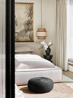 Westwing Collection Puf artesanal de yute Bono^ Mantas|Cojines Para Suelo Y Pufs